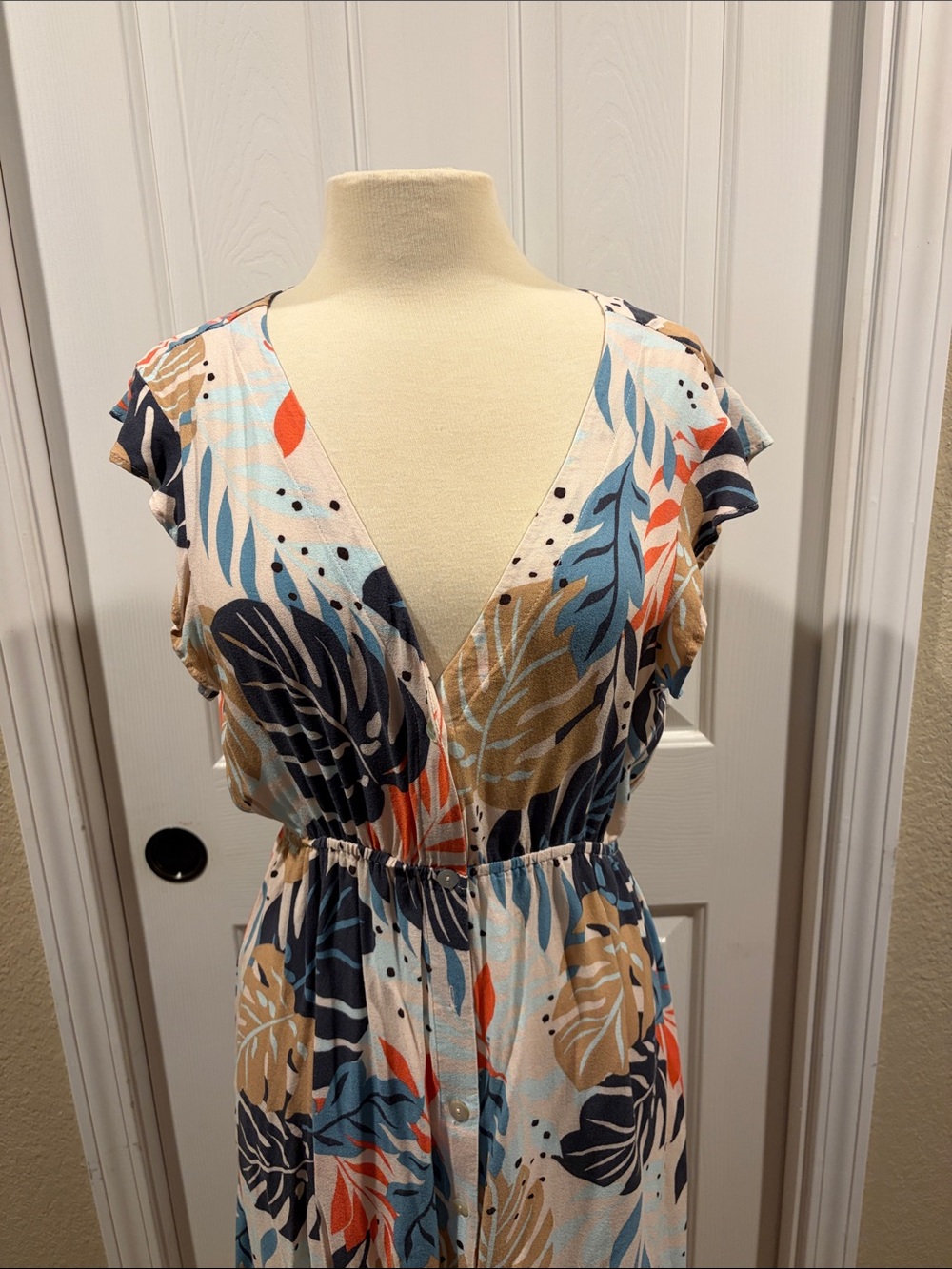 Saltwater Luxe tropical hi low Women's Dress size L designed in Los Angeles - Picture 4 of 6